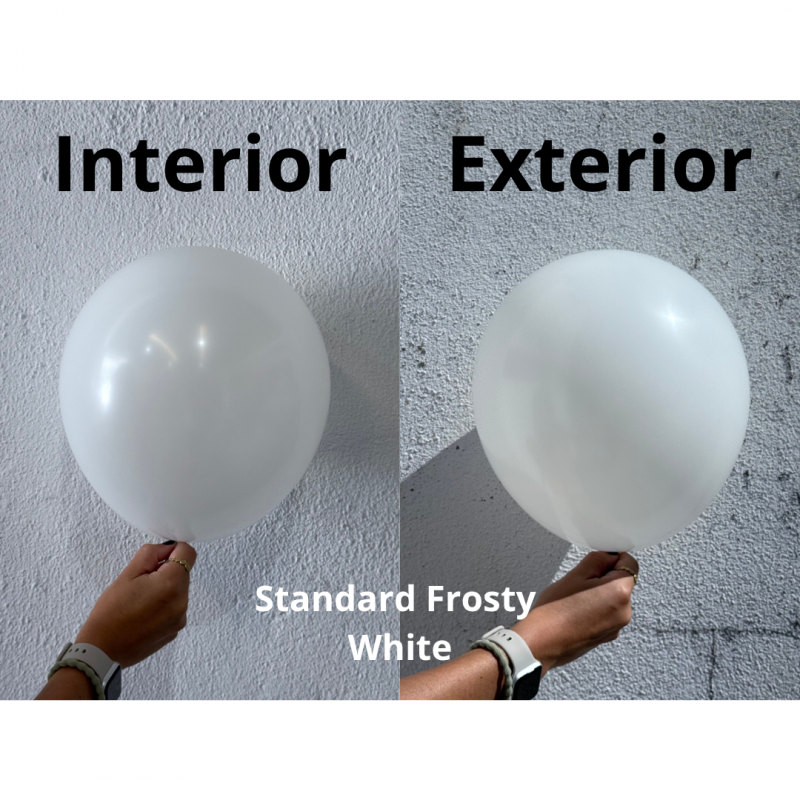 100 Balões latex 5'' (12cm) Standard Frosty White