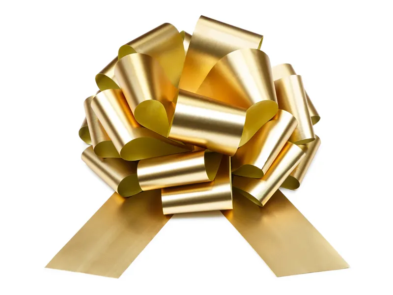 Laço Decorativo 40cm Presente Natal Dourado