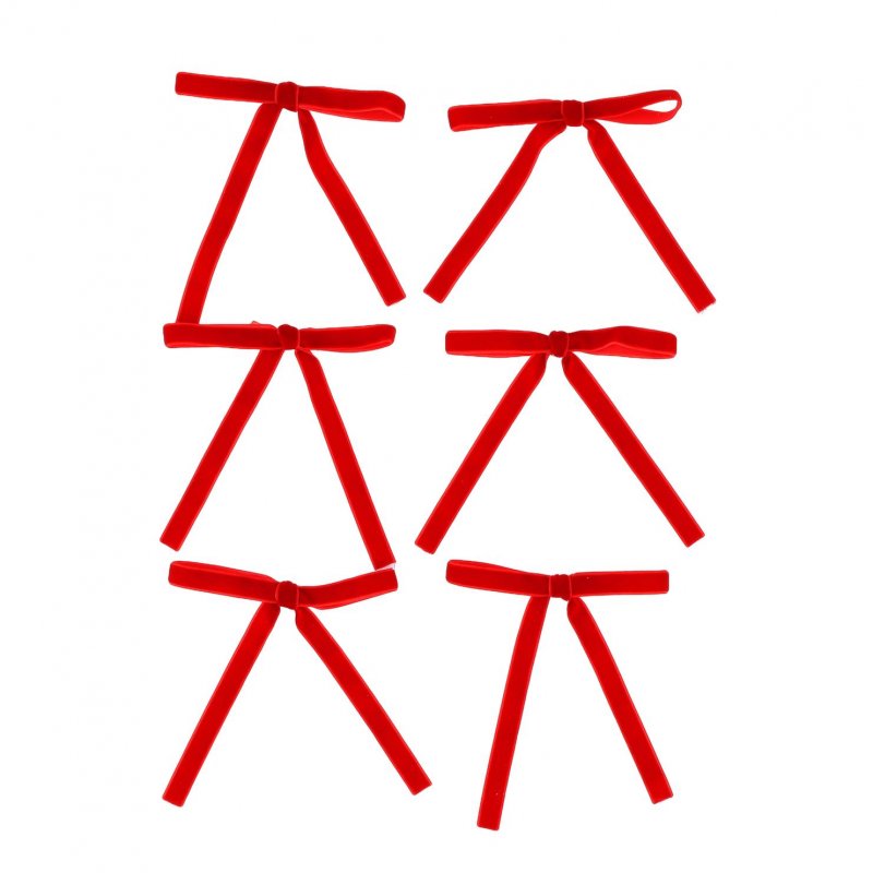 6 Laços de Veludo 13x13cm Vermelho