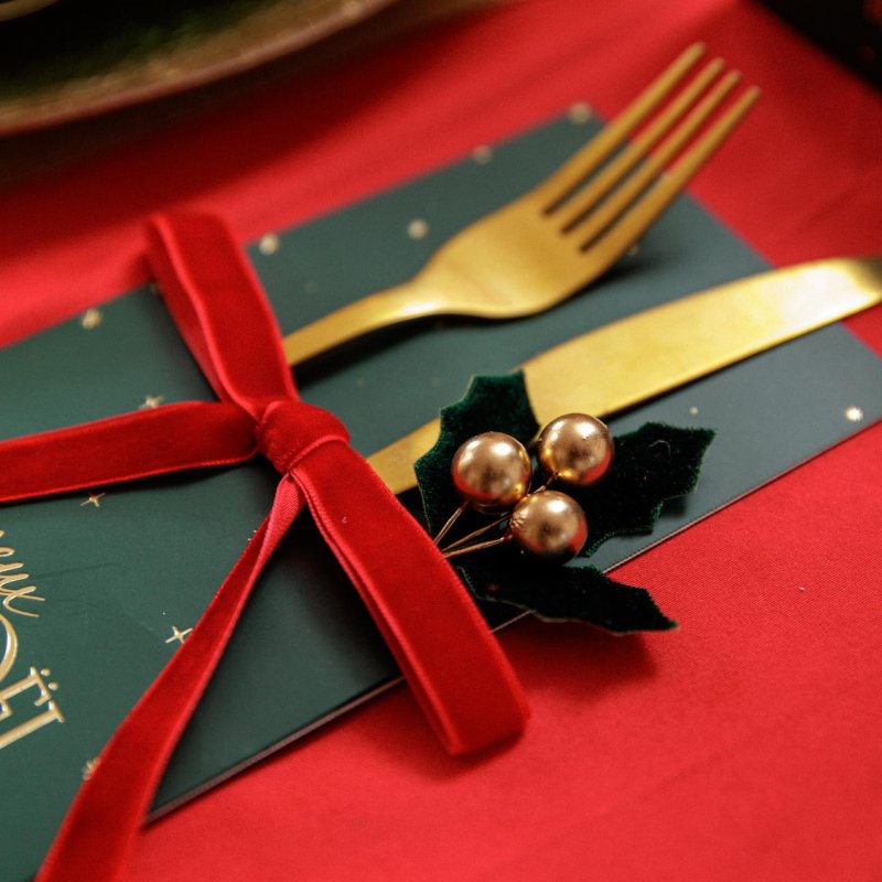 6 Laços de Veludo 13x13cm Vermelho