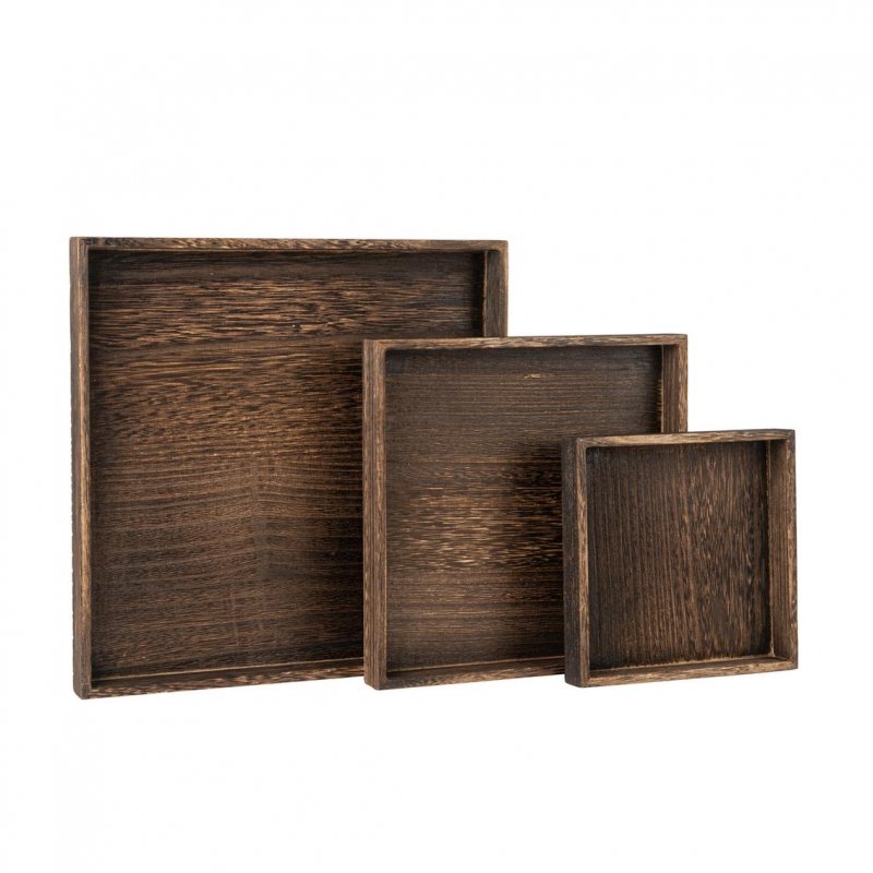 3 Bandejas de Madeira 28-16cm