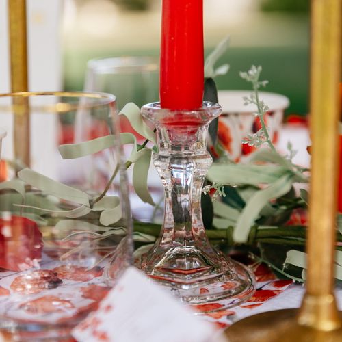 Castiçal Celestin em vidro 7,9x10,3cm