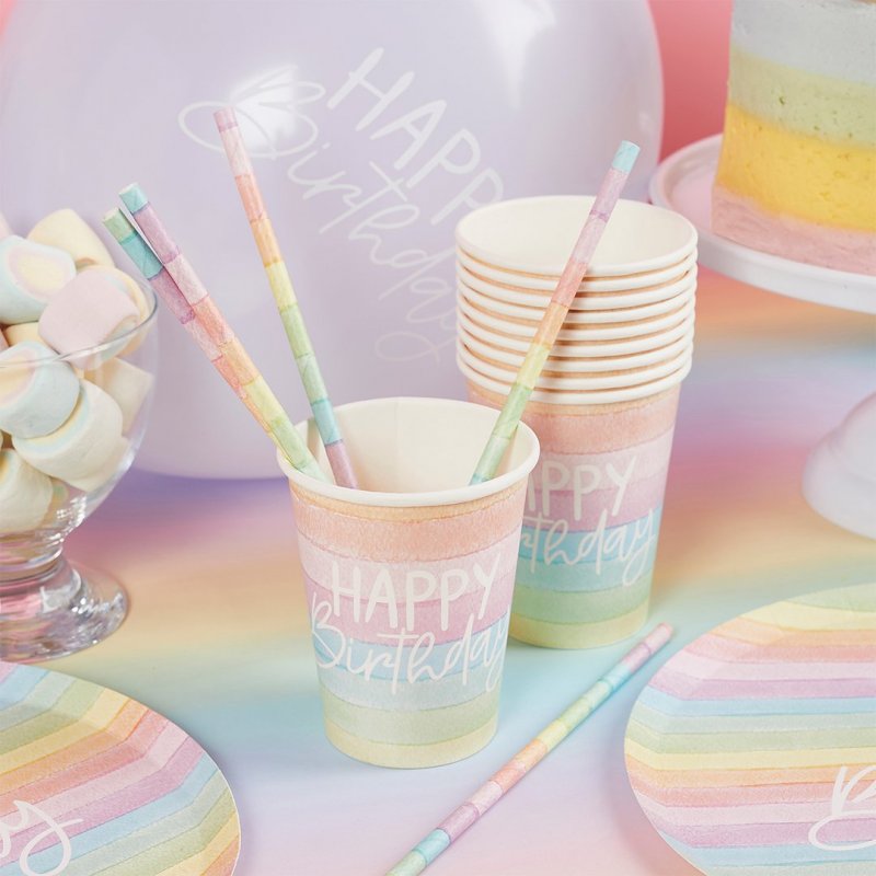 8 Copos 250ml Eco Rainbow