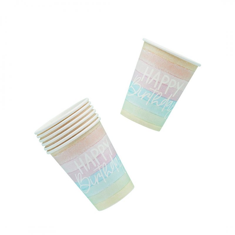 8 Copos 250ml Eco Rainbow