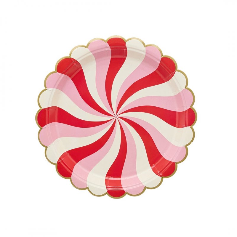 8 Pratos Candy Swirl