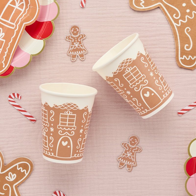 8 Copos 250ml Gingerbread House