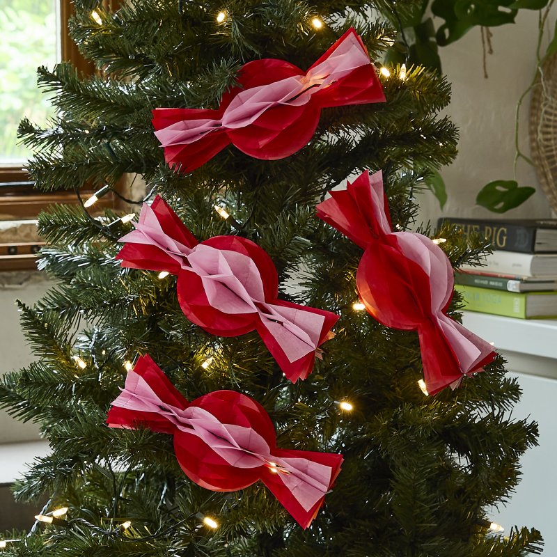 4 Decorações Honeycomb Sweets Natal