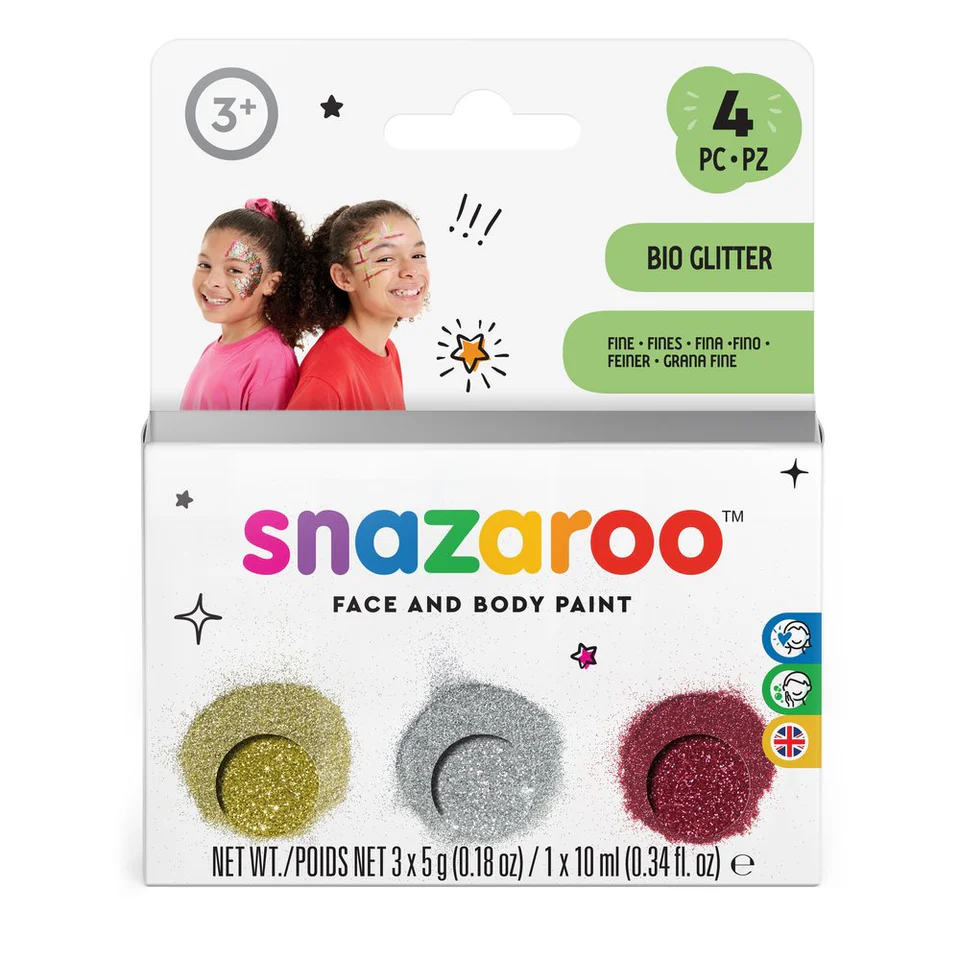 3 Glitter Bio Snazaroo Fine & Gel Fixador