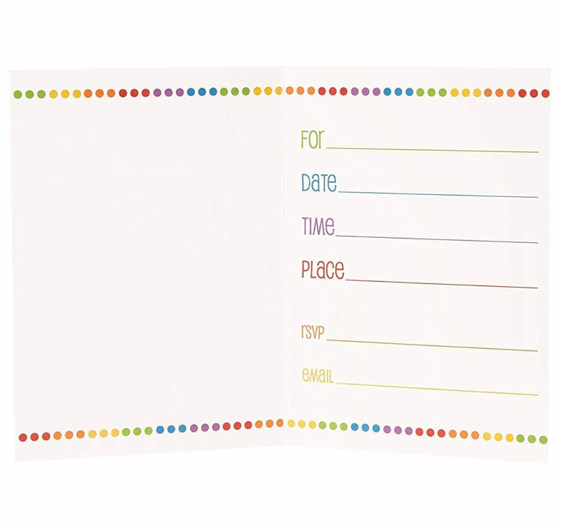 8 Convites Rainbow Birthday 