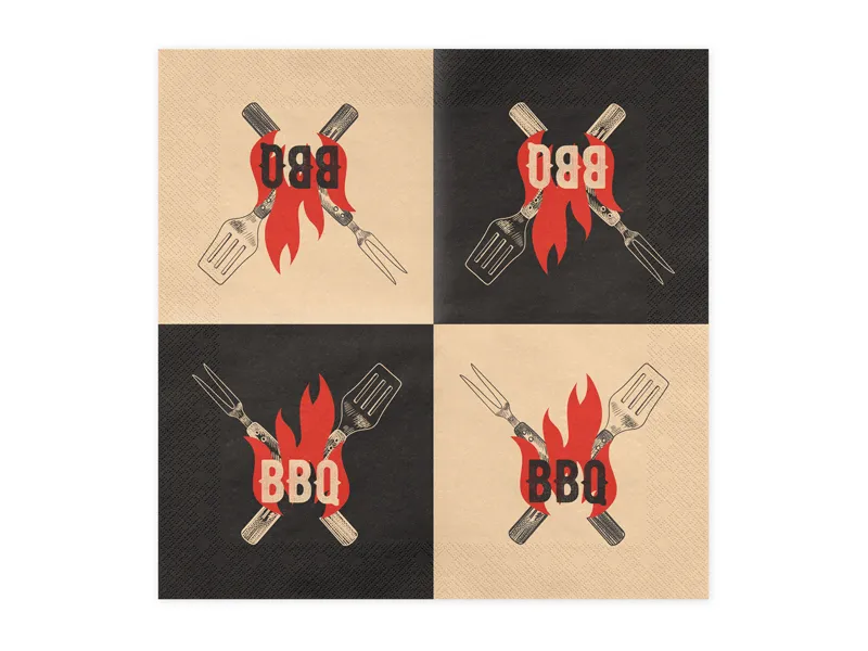 20 Guardanapos 33cm BBQ - Churrasco