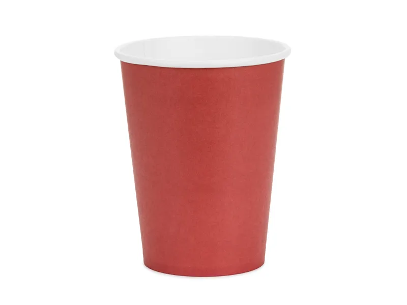 6 Copos 250ml Vermelho Escuro