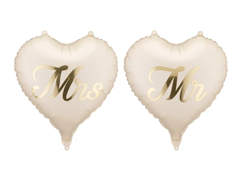 2 Balões Foil 45cm Mr and Mrs 