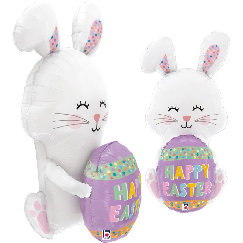 Balão Foil 91cm Coelho 3D Happy Easter 