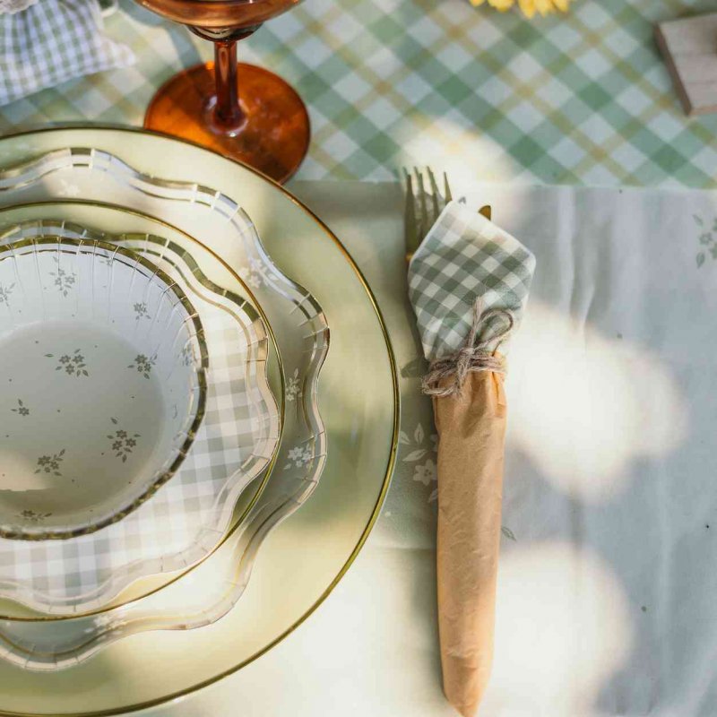 16 Guardanapos 33cm Vichy Cenoura