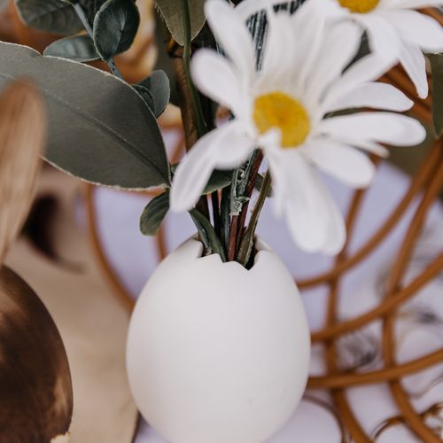 Vaso Ovo em Cerâmica Branco Mate 8x6,5cm