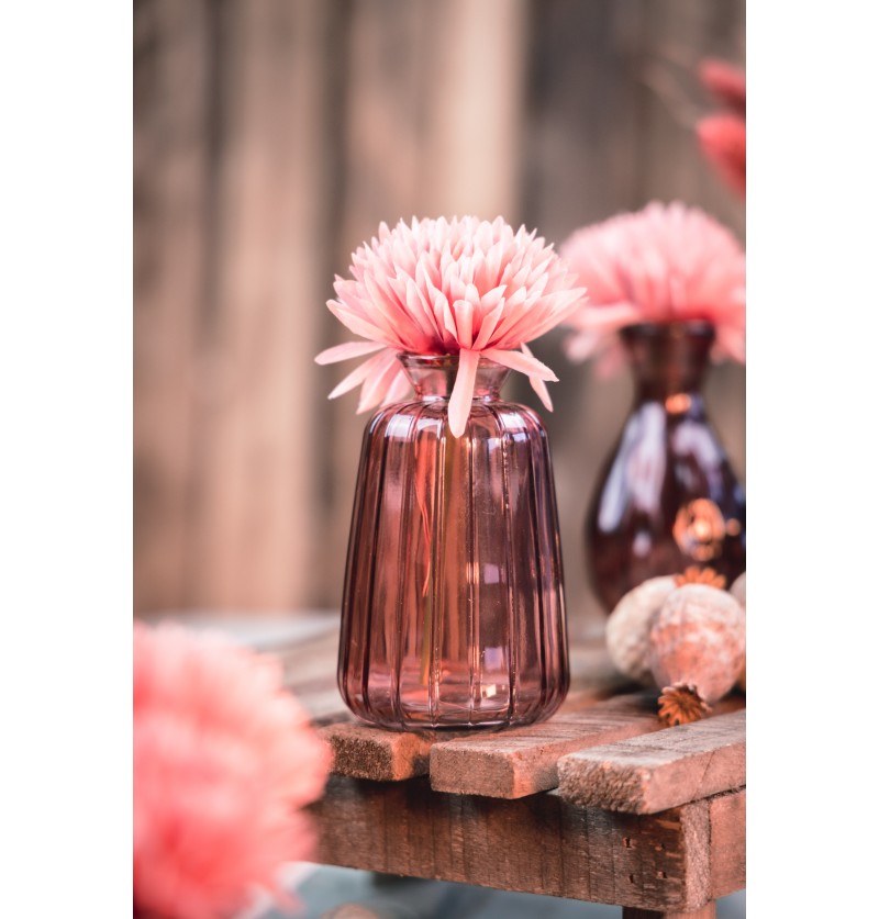 Vaso de Vidro Verone 7x11cm Rosa