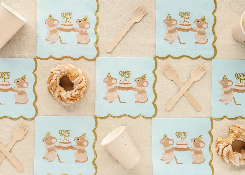 12 Guardanapos 33cm One Mice Azul