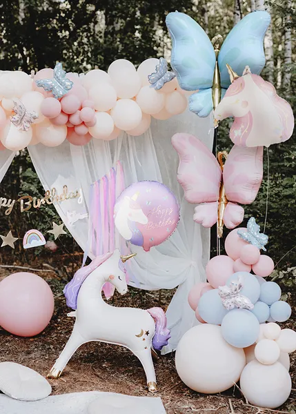 Balão Foil 35cm Happy Birthday Unicórnio