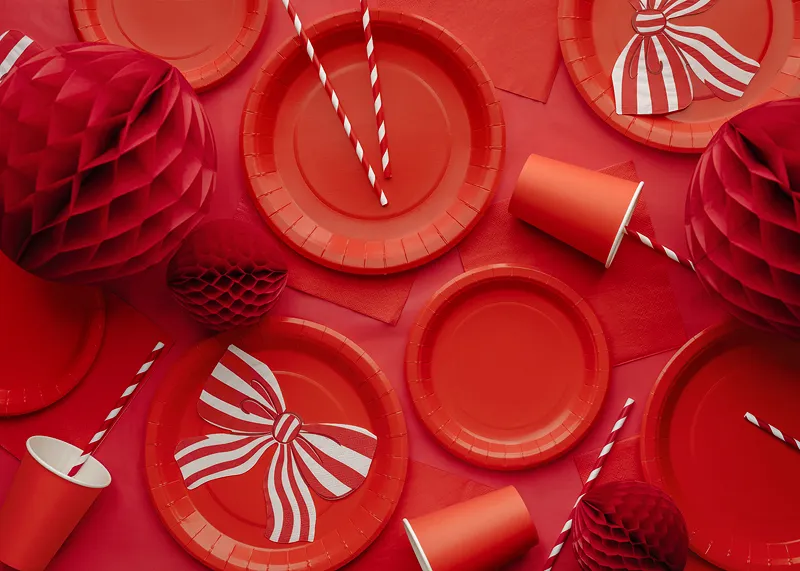 6 Pratos 18cm Vermelho