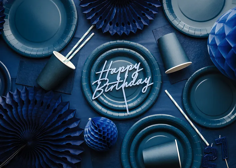 6 Pratos 18cm Azul Escuro