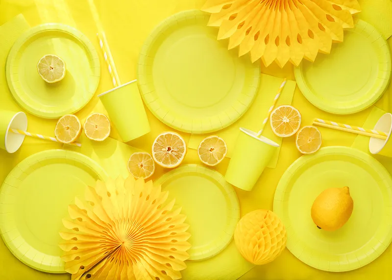 6 Pratos 18cm Amarelo