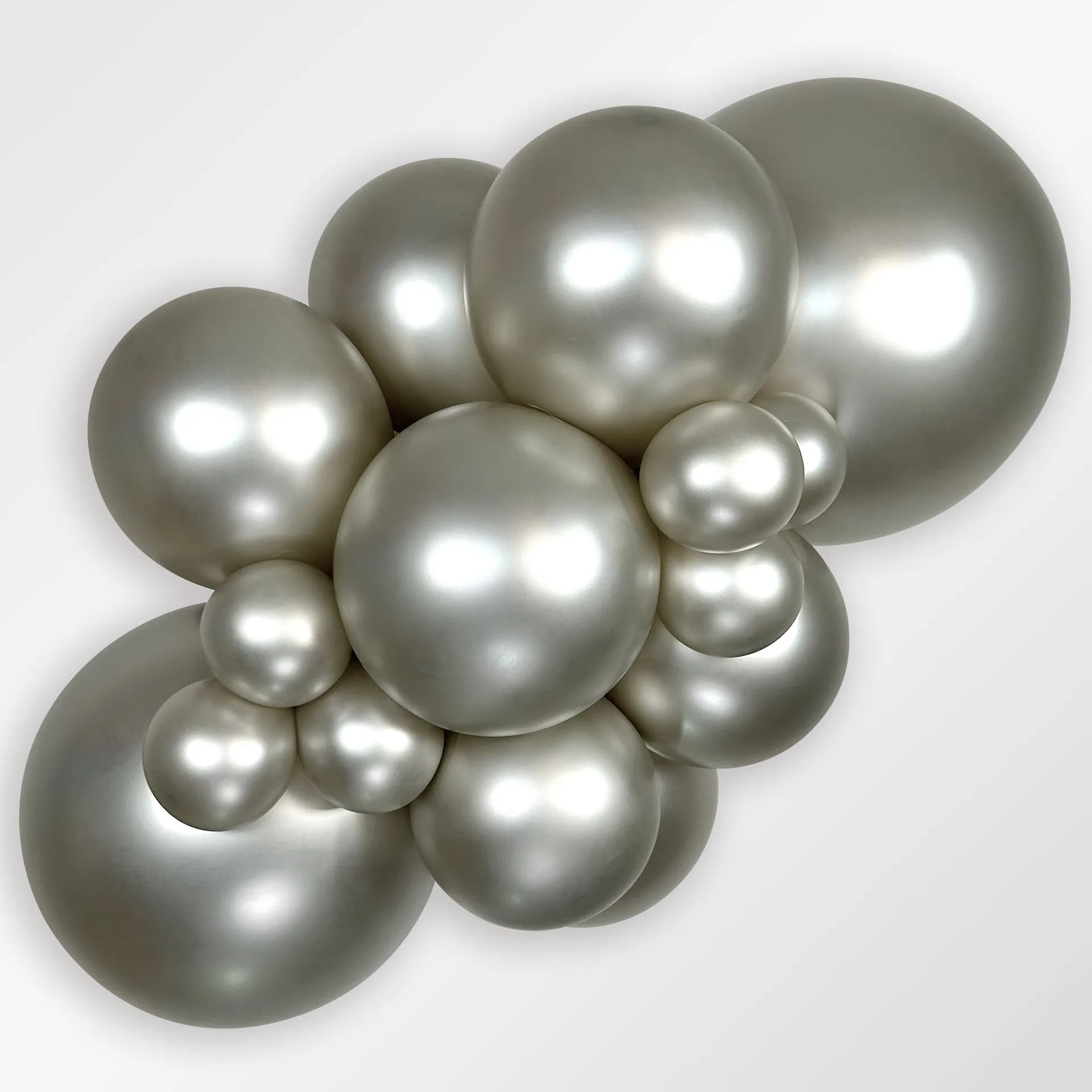 15 Balões latex R18 (45cm) - Reflex Silver - 981