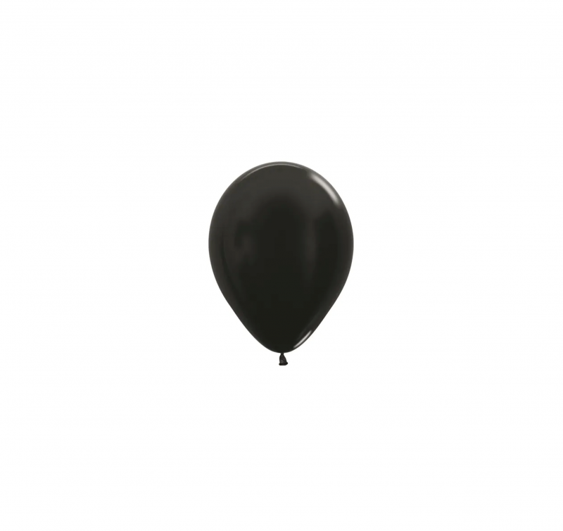 100 Balões latex R5 (12cm) - Metallic Black - 580