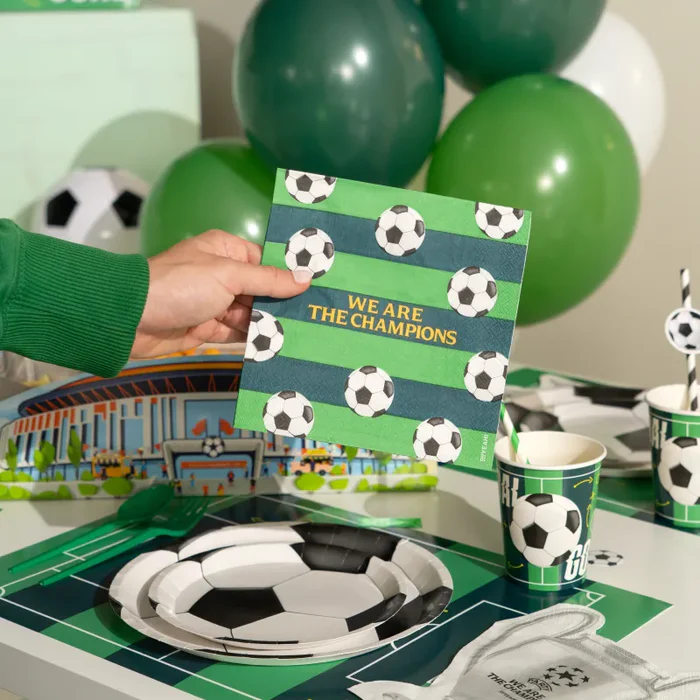 20 Guardanapos 33cm 'We Are The Champions' Futebol