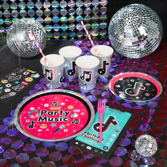 8 Pratos 17cm Music Party