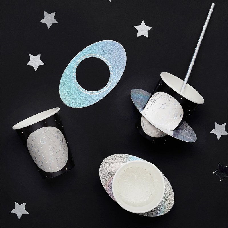 8 Copos 250ml Planetas - Espaço