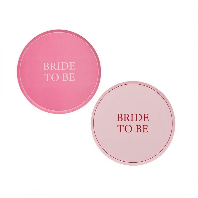 8 Pratos 'Bride to Be' Rosa