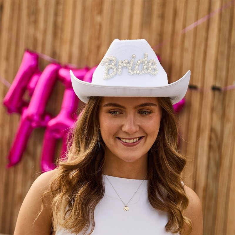 Chapéu Branco Cowgirl 'BRIDE'