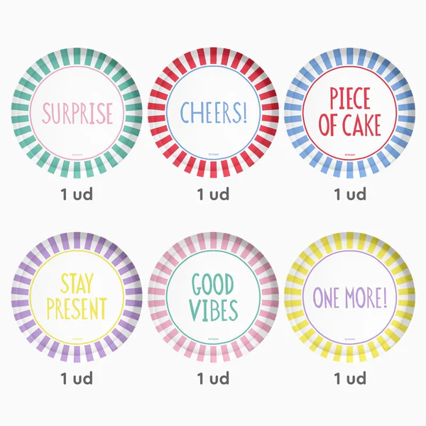 6 Pratos Papel 18cm Happy Vibes