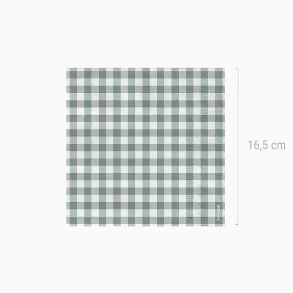16 Guardanapos 33cm Vichy Verde Menta
