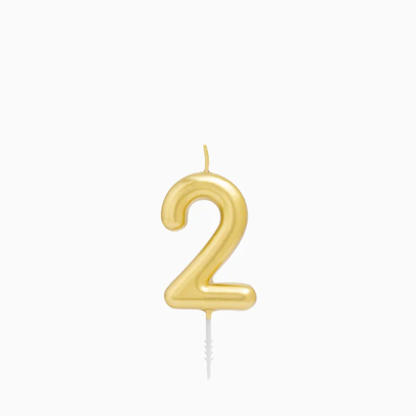 Vela de Aniversário Dourado 6cm nº2