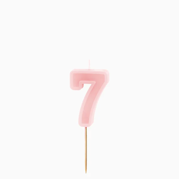 Vela de Aniversário Rosa Pastel 6cm nº7