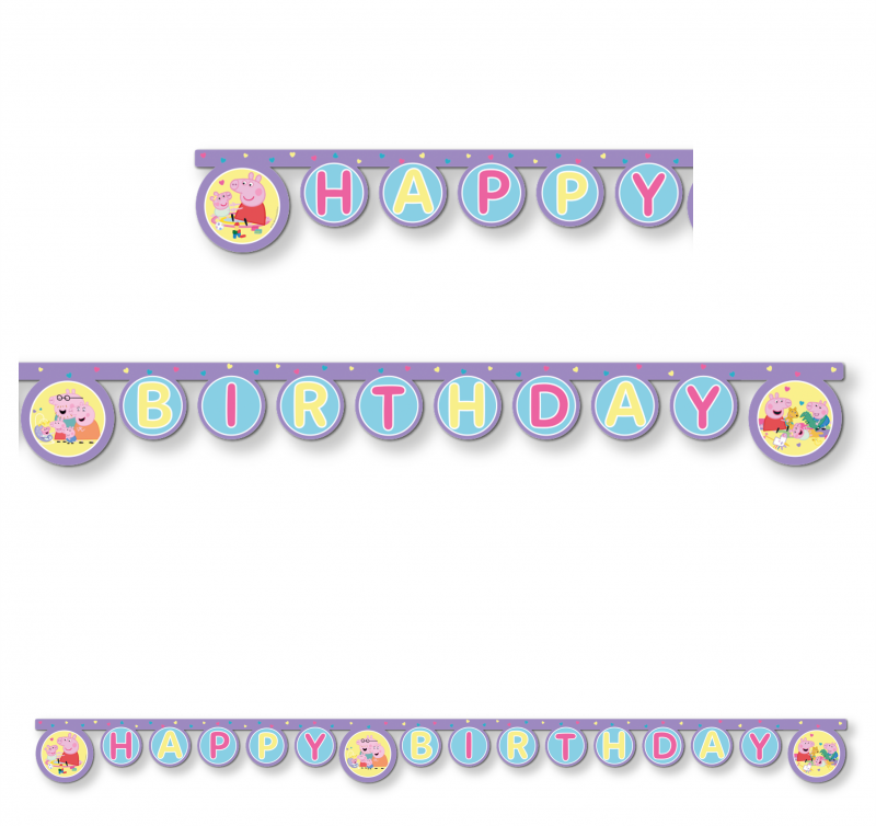 Grinalda Happy Birthday 200cm Peppa Pig Made With Love