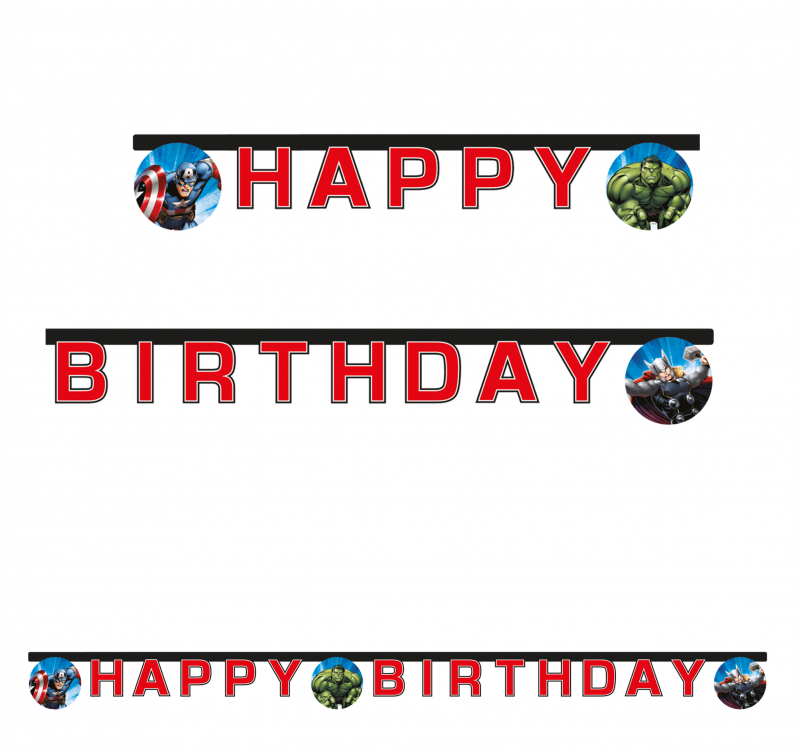 Grinalda Happy Birthday 200cm Avengers Evergreen