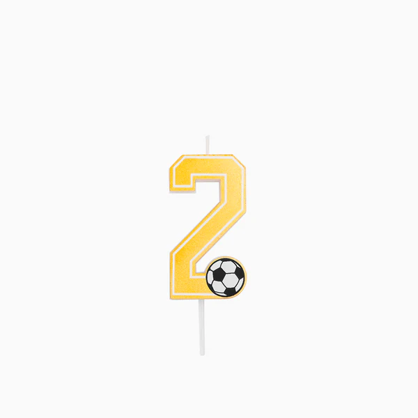 Vela de Aniversário Dourada 7,5cm Futebol nº2