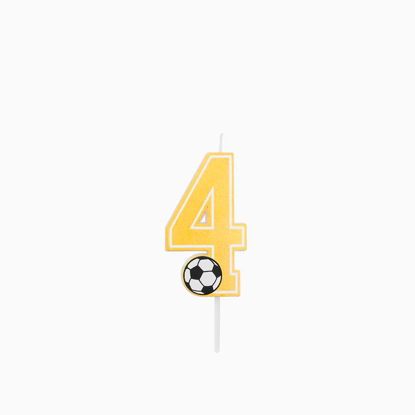 Vela de Aniversário Dourada 7,5cm Futebol nº4