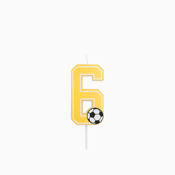 Vela de Aniversário Dourada 7,5cm Futebol nº6