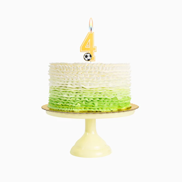 Vela de Aniversário Dourada 7,5cm Futebol nº4