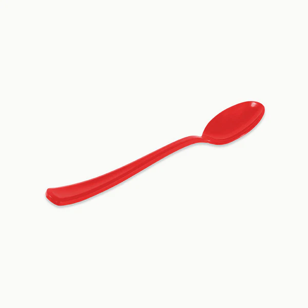 12 Colheres Plástico 17,5cm Vermelho