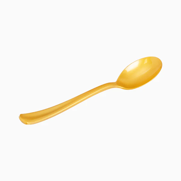 12 Colheres Plástico 17,5cm Dourado