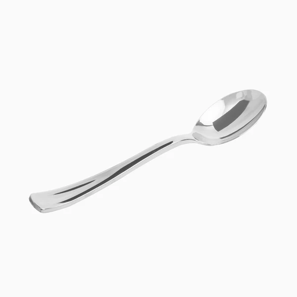 50 Colheres Plástico 17,5cm Prateado Metalizado