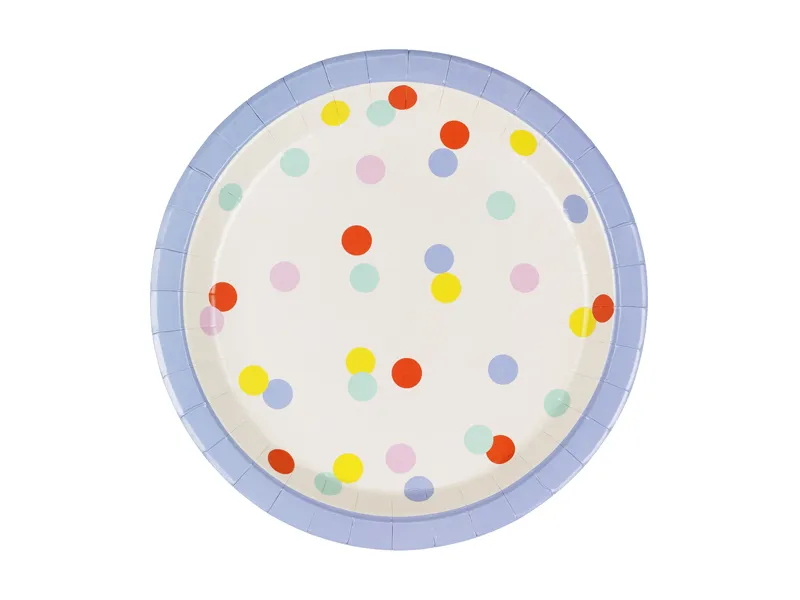 6 Pratos 23cm Confetti Colorido