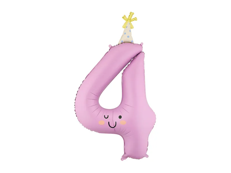 Balão Foil 86cm Smile com Chapéu Nº4 Lilás
