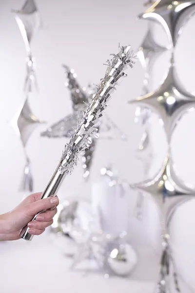 Bastão para Pinhata Holográfico Prateado 40 cm