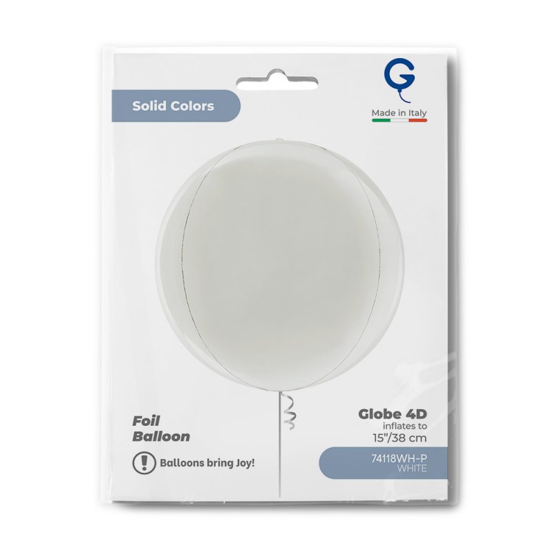 Balão Foil Globe 38cm Branco