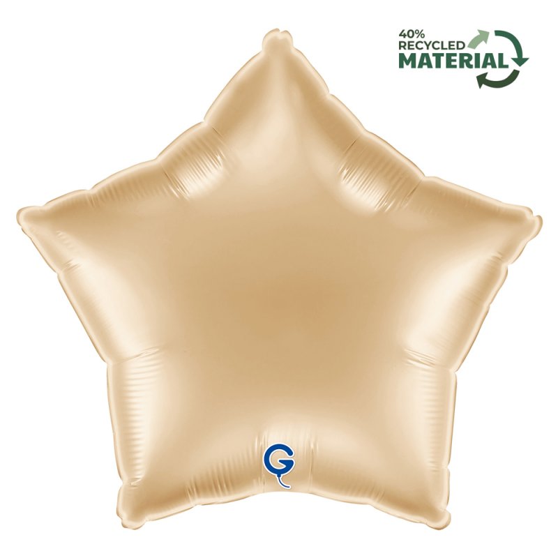 Balão Foil 18' Estrela White Gold - Dourado Branco